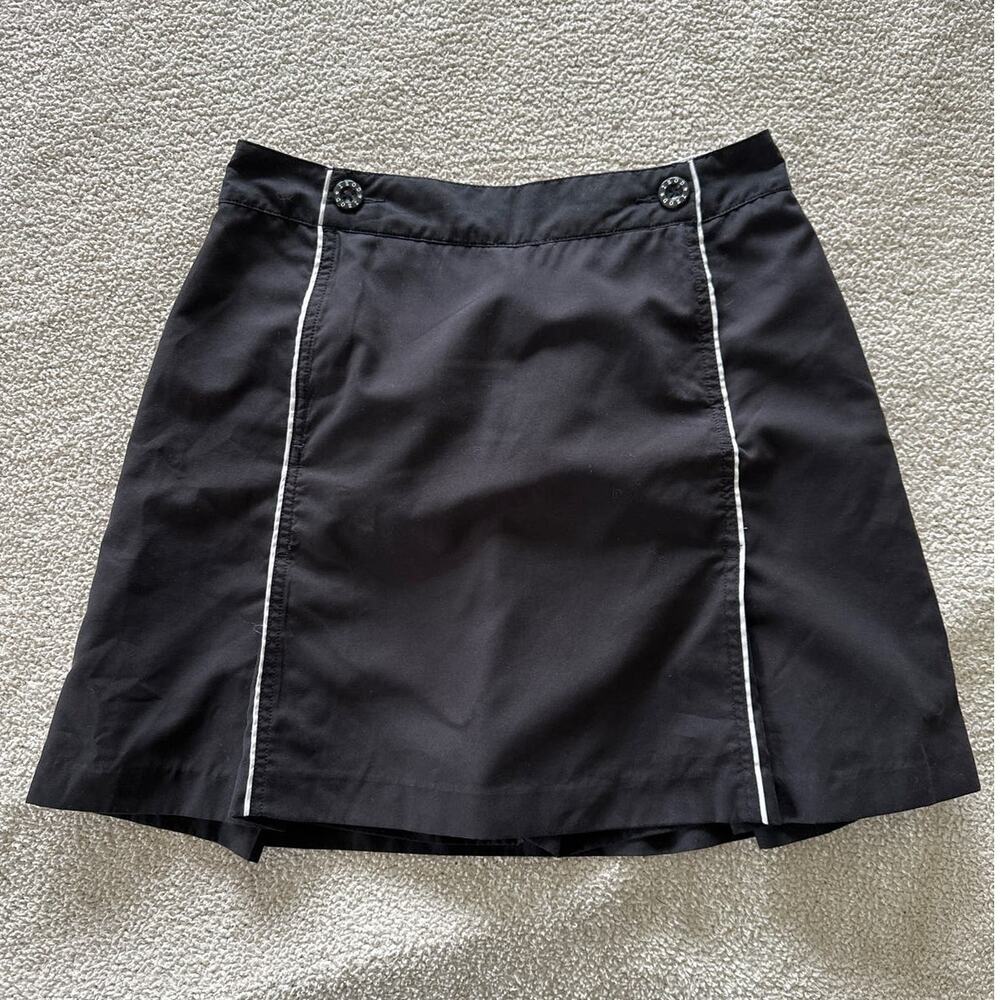 Izod Skort Womens 4 Black Cool FX Golf Athleisure Preppy Pockets